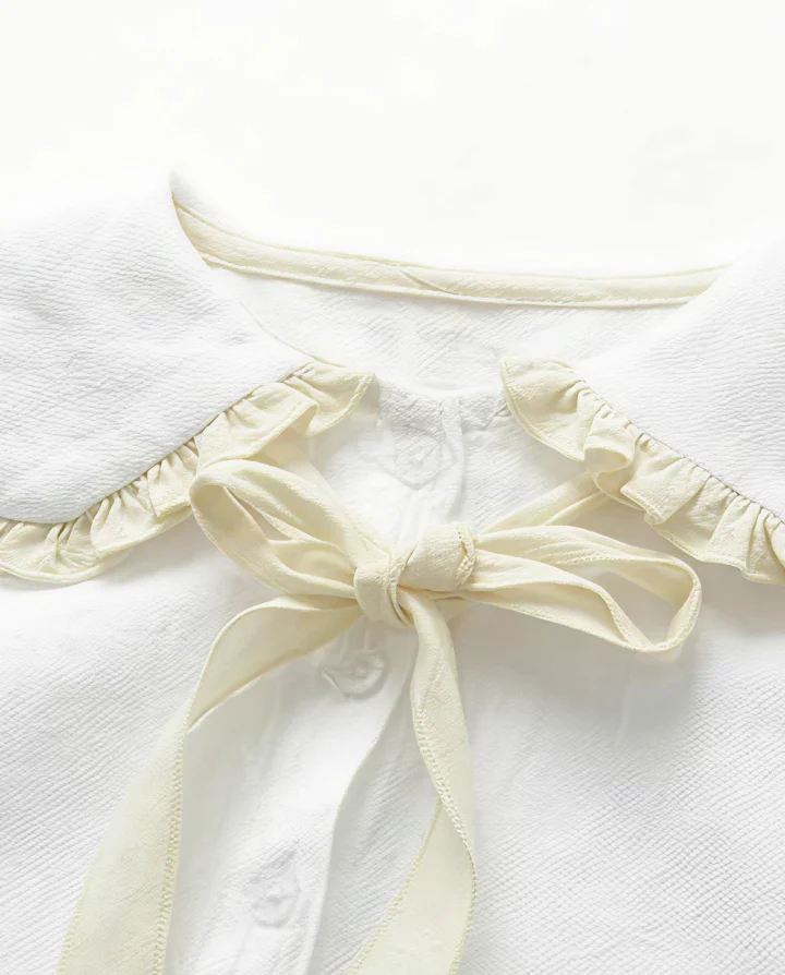 Checkered Blouse with Bow Detail for Little Girls Hover Image