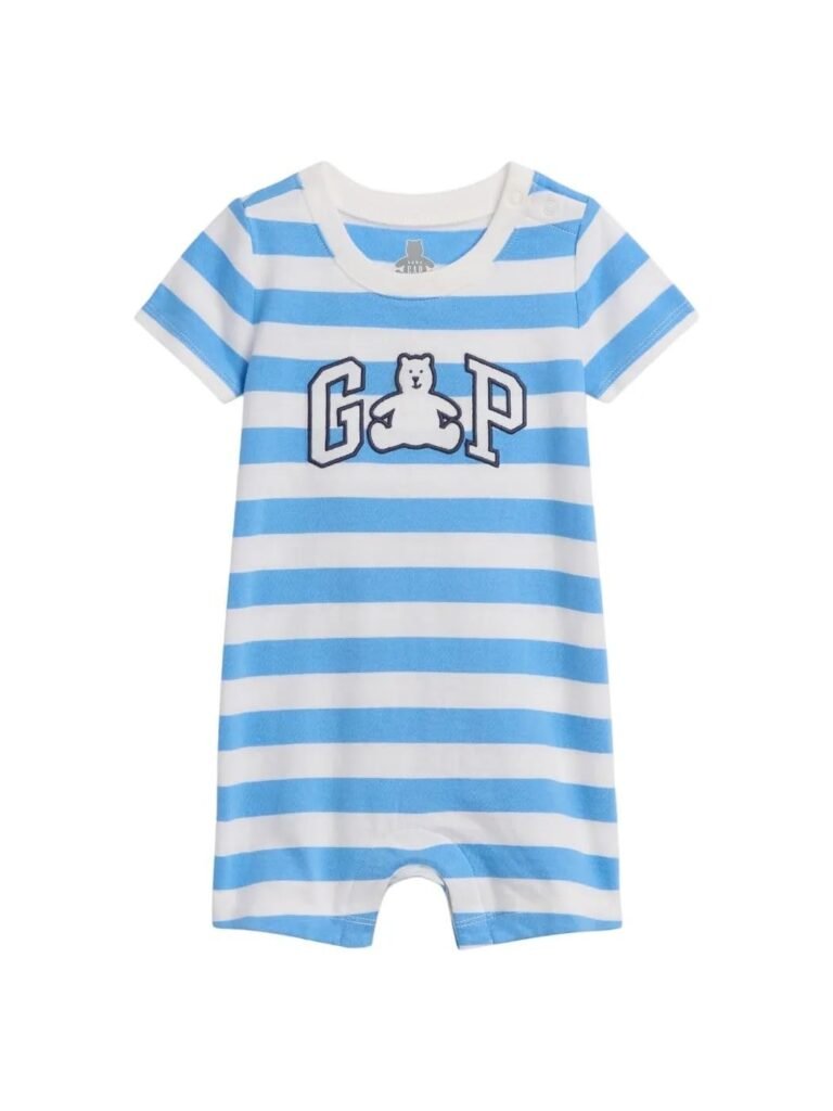 GAP Pantalón corto unisex de manga corta con logotipo para bebé